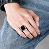 Light Luxury Style Imitation Gemstone Stainless Steel Ring Ring Mens Artificial Gemstone Titanium Steel
