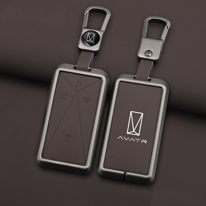 Zinc Alloy Leather Car Key Case for AVATR 11 12 AVATR ESV Car Key Case RC Cover Housing Keychain Accessories