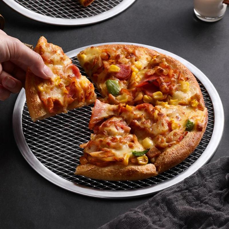 Ekran do pizzy 6-20 cali, forma metalowa, siatka metalowa, nieprzywierająca blacha do pieczenia, nowa, bezszwowa, stop aluminium, siatka metalowa, naczynia do pieczenia, narzędzia kuchenne do pizzy
