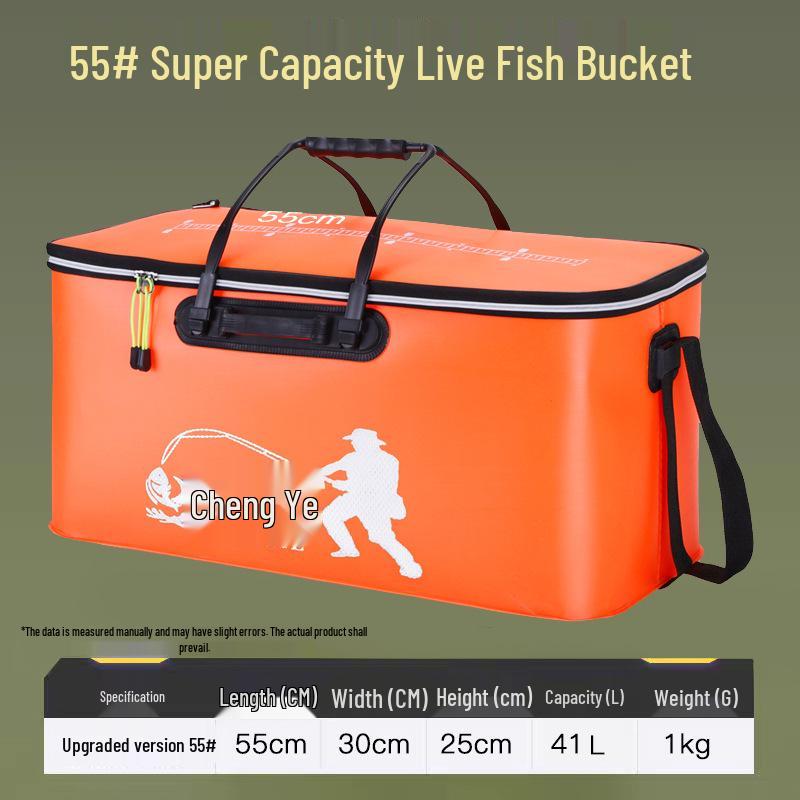 EVA Verdickter Faltbarer Lebendfisch-Eimer mit Multifunktionaler Angelbox und Fischschutz