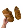 Ugly Cute Shell Head German Training Shoes Women's 2025 New Retro Matte Leather Velcro Big Head Board Shoes Foreign Style Women's Single Shoes