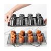 12-Cavity Canele Mold Cake Pan Non-Stick Canele Muffin Bakeware Cupcake Pan for Oven Baking Pudding
