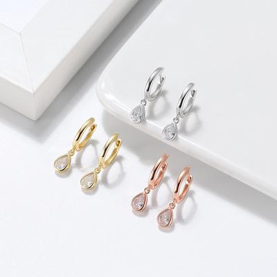 Gioielli Orecchini in argento sterling S925 Orecchini in oro intarsiato Orecchini in zircone 4A Gioielli