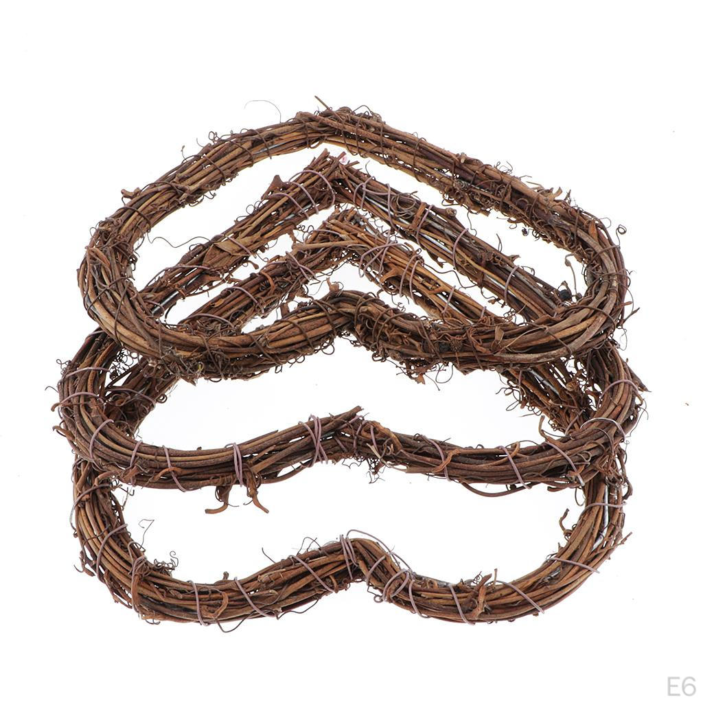 Ghirlanda di Rattan a Forma di Cuore Secco Decorazione da Appendere a Porta/Parete Decorazione per Festival/Matrimonio