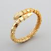 2025 Vergoldetes Zirkon Schlangenarmband Nackter Körper Diamant Feder Schuppen Knochen Damen Hand Schmuck