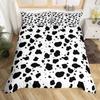 Cow Print Bedding Set King Size Kids Black White Duvet Cover Set Cartoon Milk Cow Comforter Cover Animal Farmhouse Quilt Cover