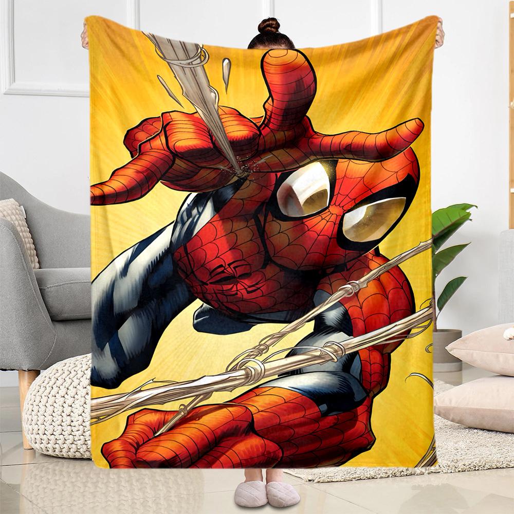 1pc Spider-Man Action Blanket Soft and Warm for Sofa Office Camping Travel Livingroom Great Gift for Friends and Family Comfortable