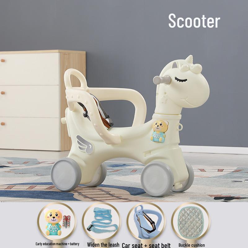 Children’s Wooden 2-in-1 Rocking Horse & Stroller - Ideal Birthday Gift for One-Year-Olds