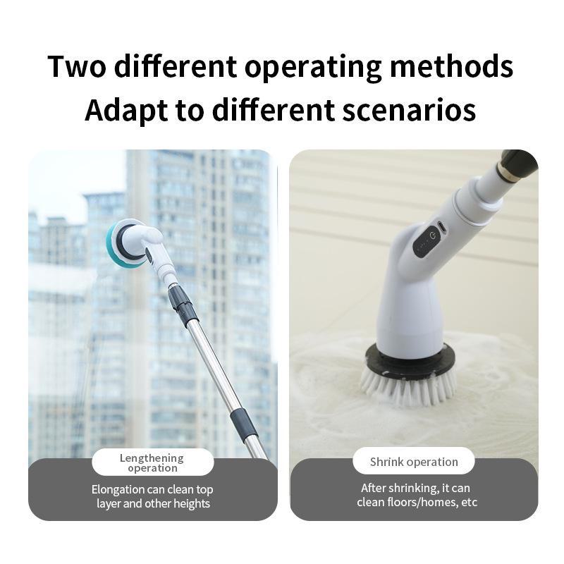 Retractable Handheld Electric Cleaning Brush for Bathroom and Floor