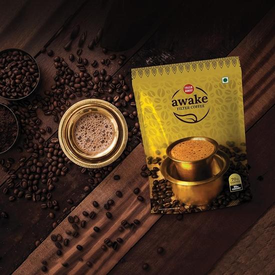 Fresh & Honest Awake Filter Coffee Powder Packet 70:30 Blend, 200G - Pack Of 2 (400 Gram)