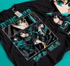 100% Cotton TOPS UNISEX TEES MENS WOMENS Muichiro Tokito T-shirt Kimetsu No Yaiba Demon Slayer Anime Black Shirt Gift 342
