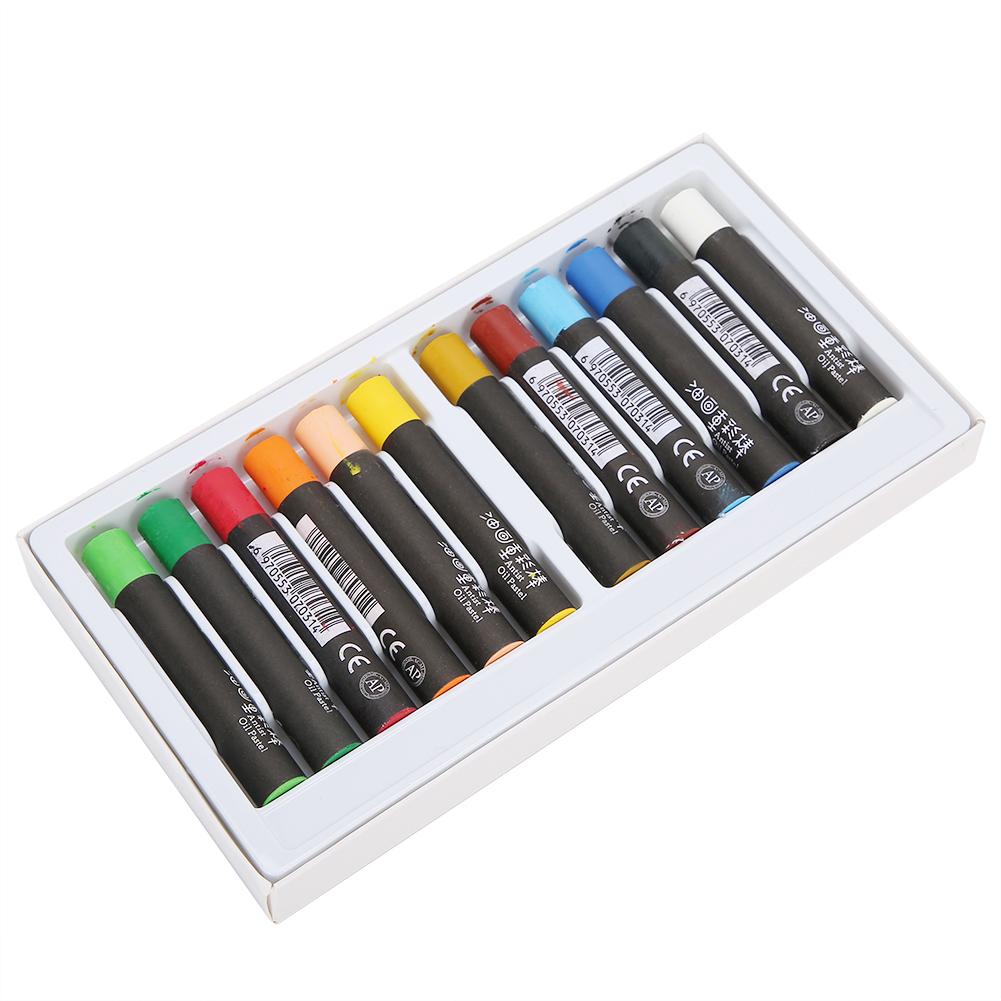 Oil Pastel Round Crayon Painting Stick Drawing Pen Children Stationery Art Supplies 12 Colors