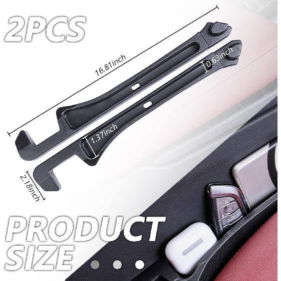 2PCS Car Seat Gap Filler Organizer And Carry Hook,Upgraded Multifunction Gap Filler For Car With Filling Gaps And Storing For Phones Keys,Universal