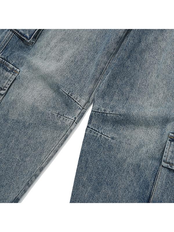 KIRSH Vintage Cargo Wide Fit Denim Pants [Blue]
