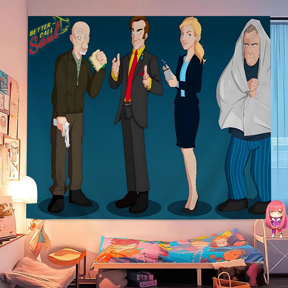 Classic Movies Better Call Saul Cartoon Tapestry Hippie Flower Wall Carpets Dorm Decor Art Home Decor