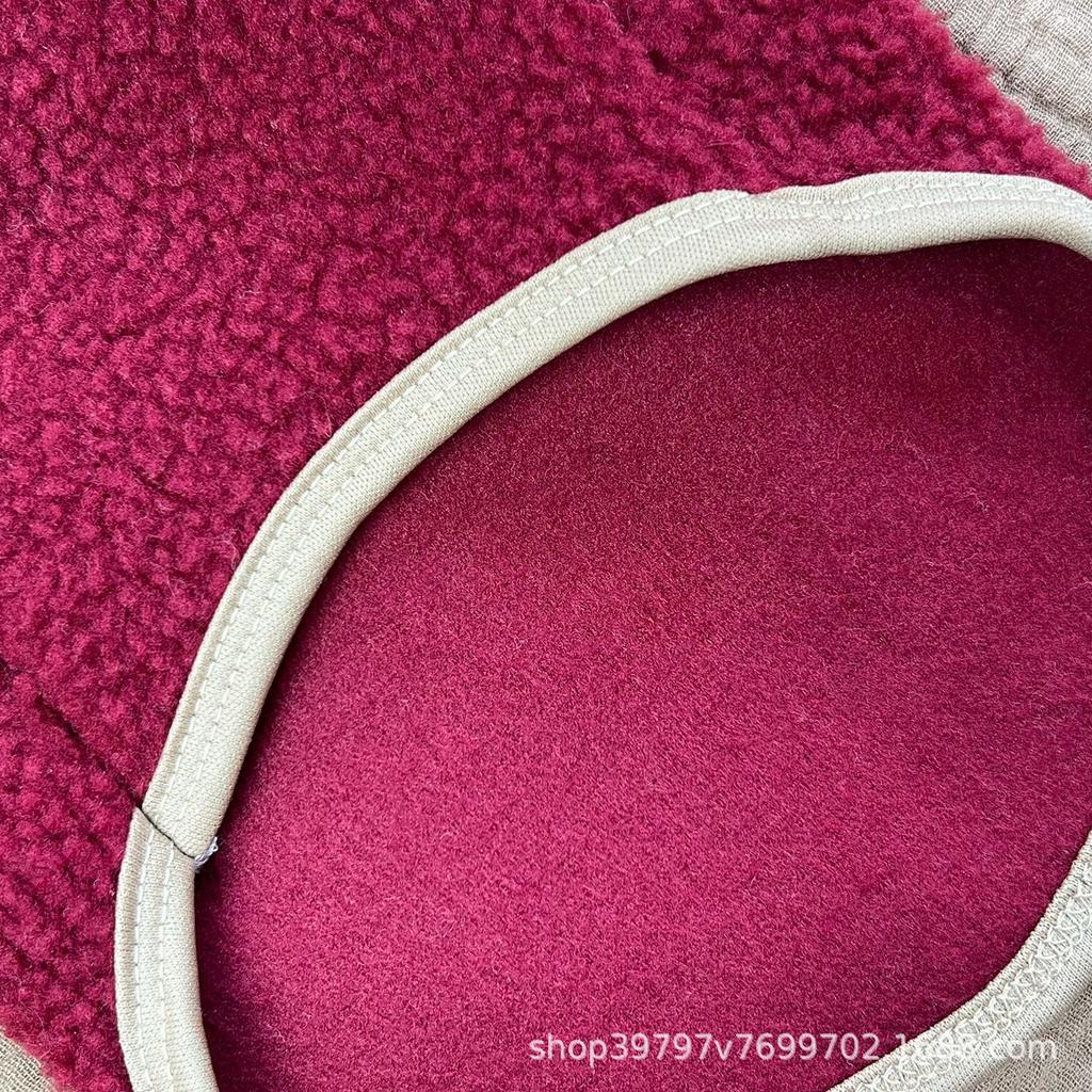 Stand-up collar lamb wool pet clothes autumn and winter dog cat clothes splicing color contrast anti-hair loss teddy bear