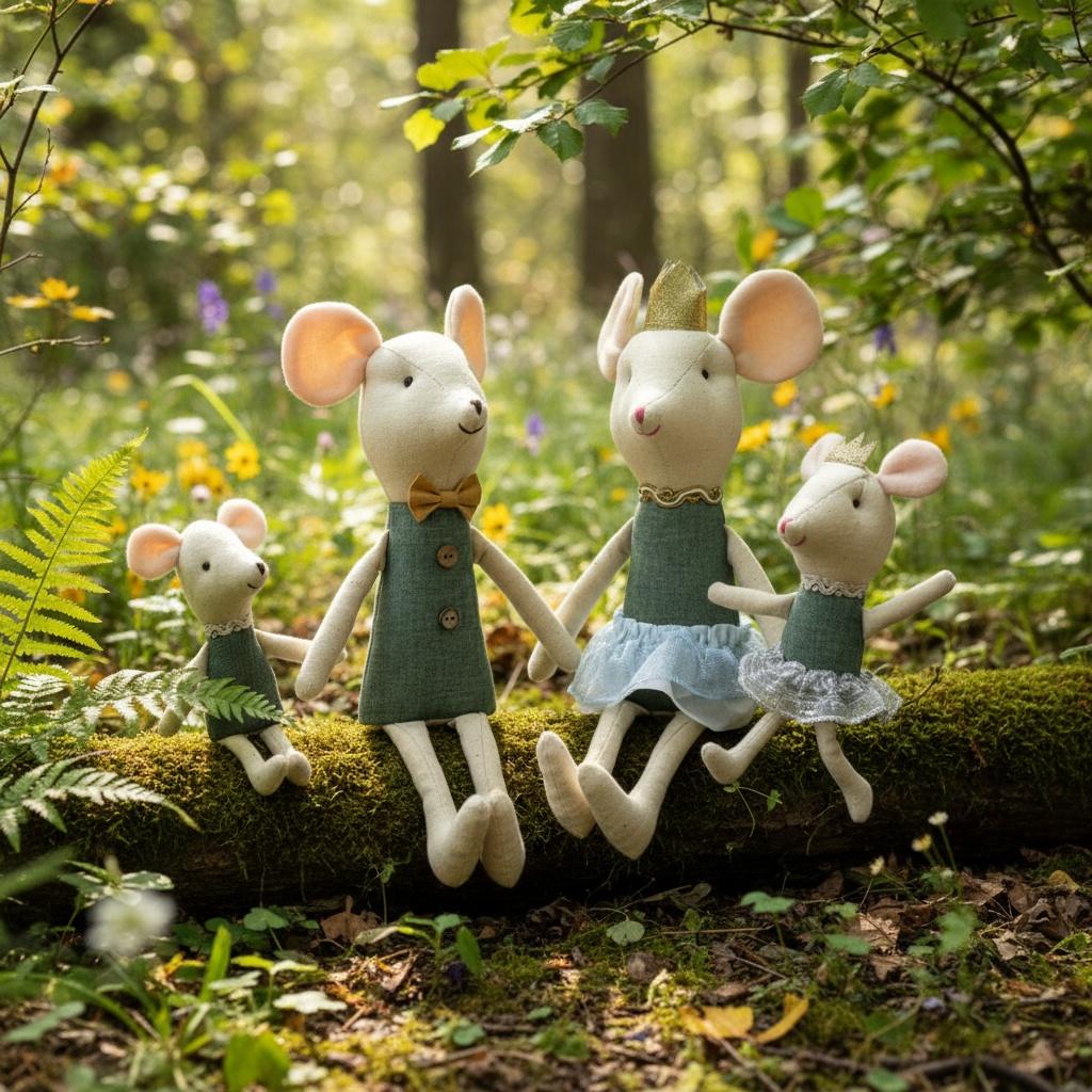 The Mouse Family kawaii plush Little Mouse Plush dolls Stuffed Animal Cartoon Kids Toys for Girls Baby Christmas Gift