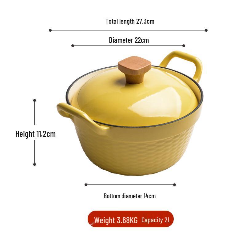 

ZISIZ Raised-Ear Enamel Stew Pot