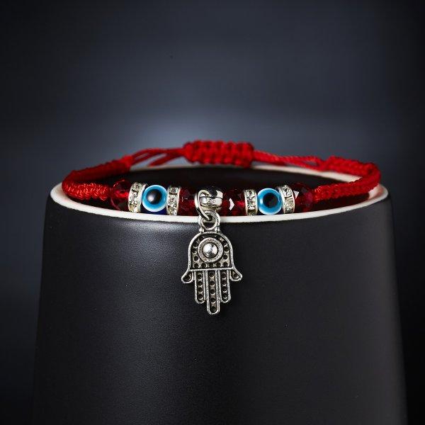 Lucky Eye Blue Evil Eye Charms Armband Rote Schnur Faden Seil Paar Freundschaftsarmband Frauen Männer Handgemachter Wunschschmuck Geschenk