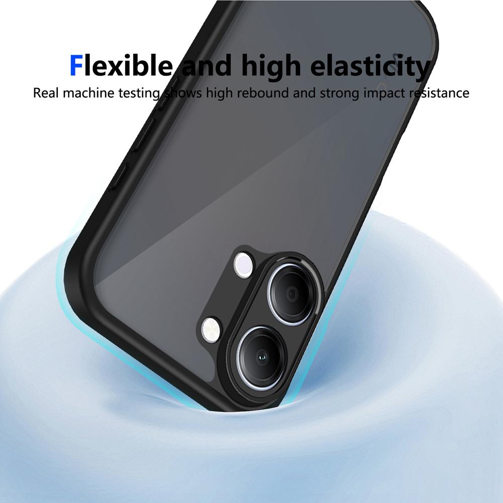 KEYSION Matte Translucent Black Phone Case for VIVO Y05 Silicone+PC Anti-slip Shockproof Back Cover for VIVO Y11 5G Y11d Y21 5G