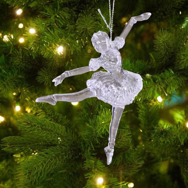Ballet Girl Hangings Acrylic Christmas Tree Ornament Indoor Outdoor Hanging Decoration Festival Car Accessory
