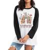 Women's Floral Faith Graphic Long Sleeve T-Shirt Casual Round Neck Floral Lung Pattern Printed Tee Shirt 90s Y2k Tshirt Clothes