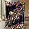 Leopard and Blue Roses 1 Theme blanket Lightweight Warm Flannel Blanket Decorative Throw Blanket for Home Decoration