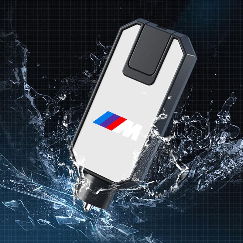 3in1 M LOGO Sicurezza Auto Strumento Multifunzione per Rompere il Vetro di Emergenza Rotto Per BMW X6 X1 X2 X3 X4 X5 X7 E46 E39 E90 E36 E60 E34 E30 F30 E71 F10 F10