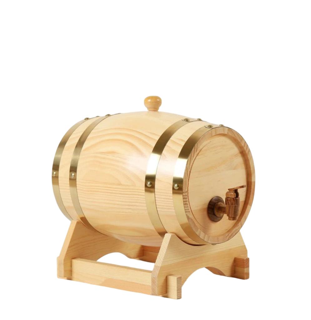 for Wine and Storage - Decorative Wooden Cask with Wood - Home Bar and Kitchen Decor