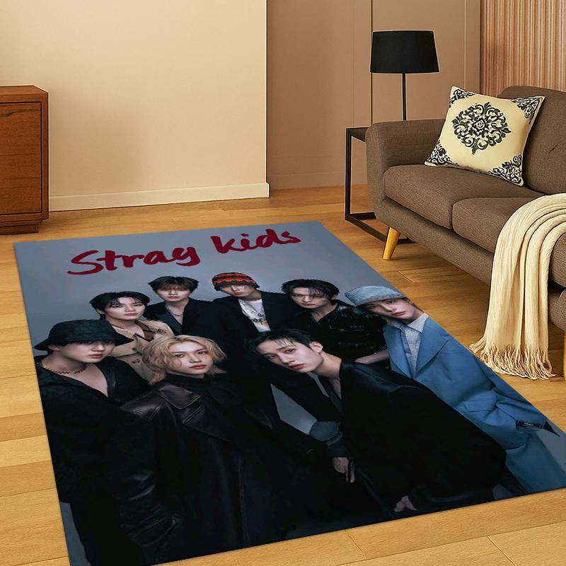 HD Stray Kids Kpop Soft Area Rug for Bedroom Living Room Sofa,Non-Slip Carpet for Kids,Cozy Floor Mat Doormat Home Décor gift