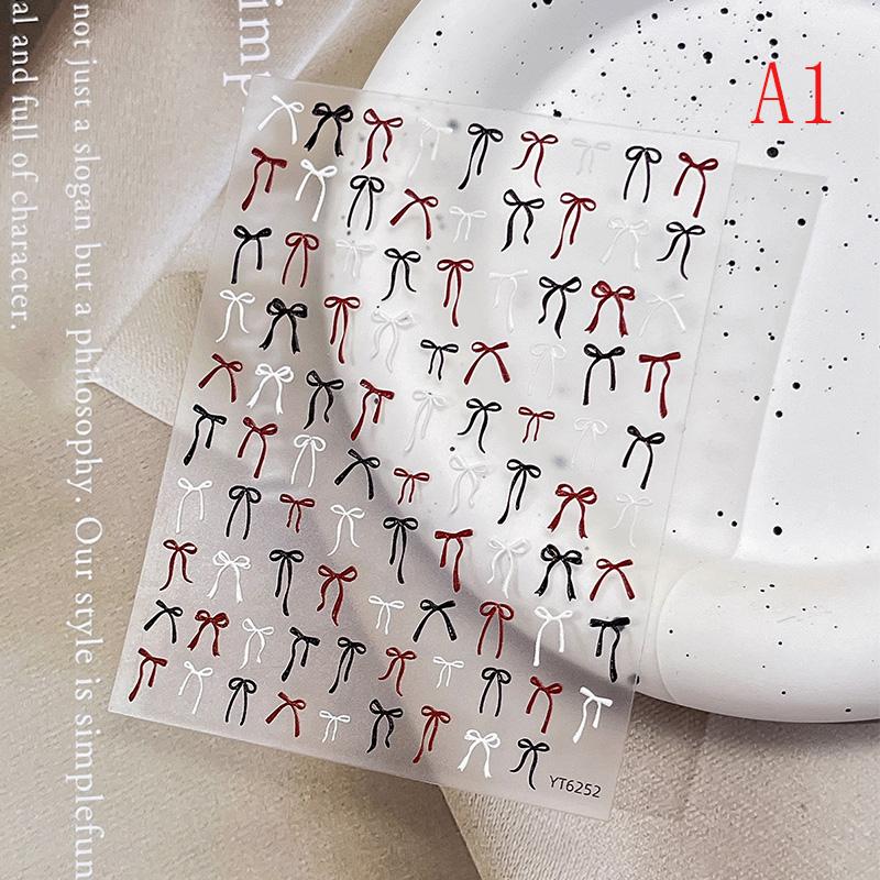 

3D Рельефный Бант Лента Наклейка для Нейл-арта Красочный Бант Самоклеящиеся Декали DIY Каваи Маникюр Украшения Аксессуары