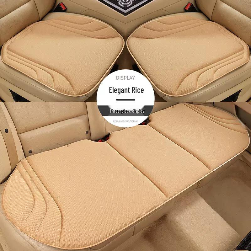 Universal 3-Piece Non-Slip Car Seat Cushion Set - Premium Breathable Latex & Seaweed Fiber