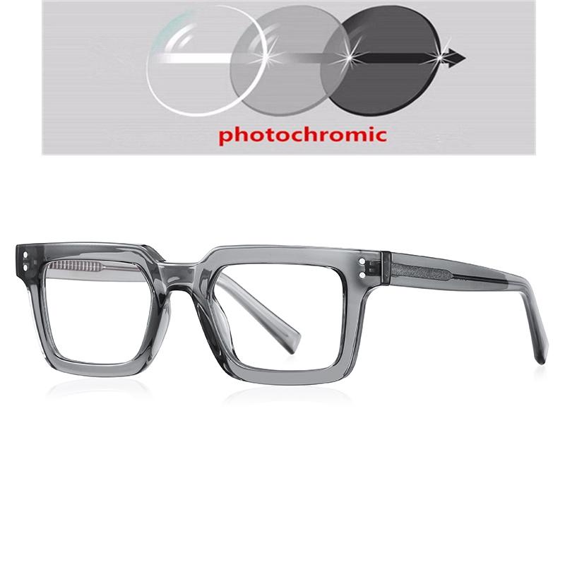 Blue Frame Light Blocker PC Shortsighted Prescription Eyeglasses for Women TR90 Material Myopic Photochromic Eyeglasses -0.5 -0.75 To -6.0