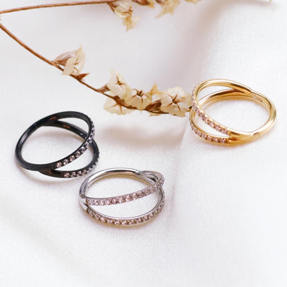 F136 Titan Piercing ZC Nasenringe Damen Scharnier Segment Septum Clicker Daith Ohrringe Creolen Knorpel Tragus Piercing Schmuck