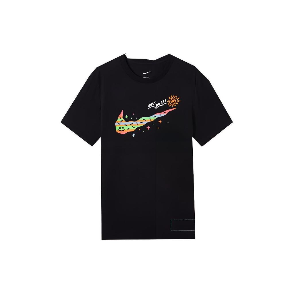Nike T Shirts Men's Black Crew Neck Moderate Straight Fit DV3188-010