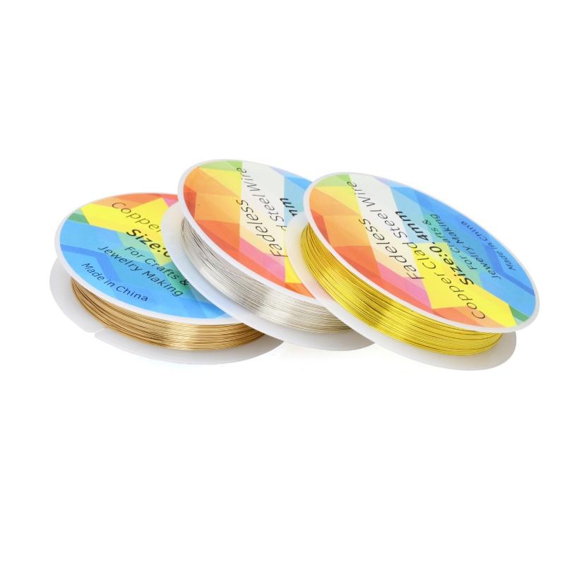 20/100m/Rolle Fadensicherer Kupferdraht für Schmuckherstellung DIY Armband Halskette DIY Farbecht Perldraht Kordel Schnur Material