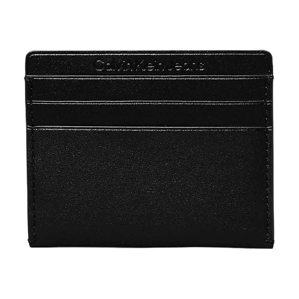 Calvin Klein Embossed Logo Letter Combination Faux Leather Card Holder Women Accessories Black K60K612747BEH