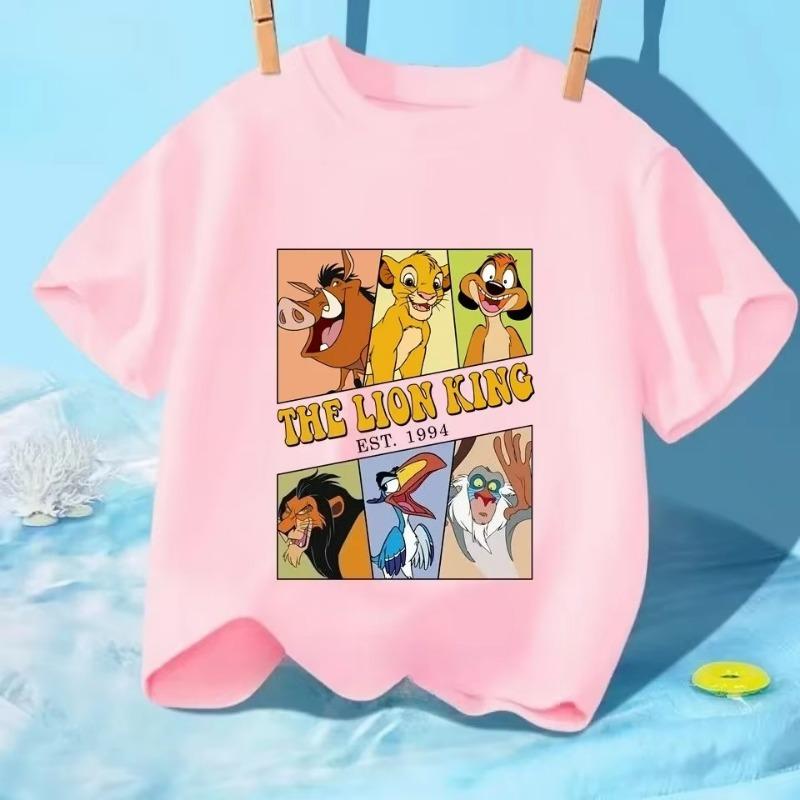 Modisches Cooles König der Löwen Simba Cartoon Print Kinder T-Shirt 2026 Sommer Kurzarm