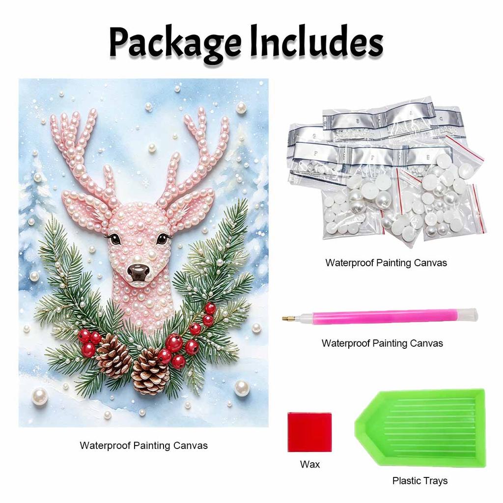 Christmas Reindeer Pearl Painting Kit Handmade DIY Home Decoration Painting