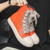 Leather Men's Canvas Shoes Autumn High-Top Casual Shoes for Men Non-Slip Women Sneakers Walikng Driving