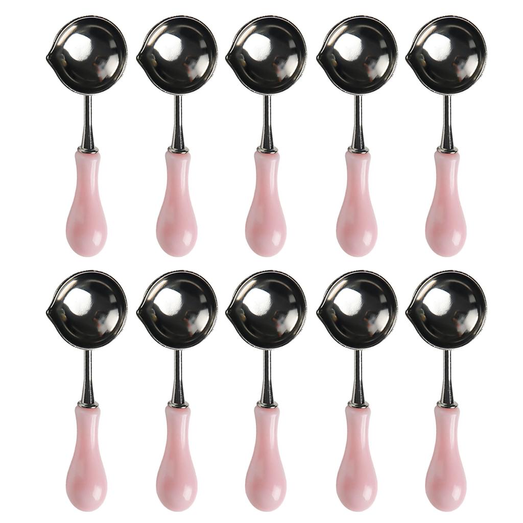 10 Pcs/Set Wax Seal Spoon Wax Sealing Melting Spoon Craft Supplies for Wax Seal Stamp Envelope Invitations Scrapbooking