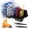 SALUDABLE Gunpla Runner Stand Plastic Model Tool Tweezers Opener Set 25 (L-Shaped (Max. Sheets))
