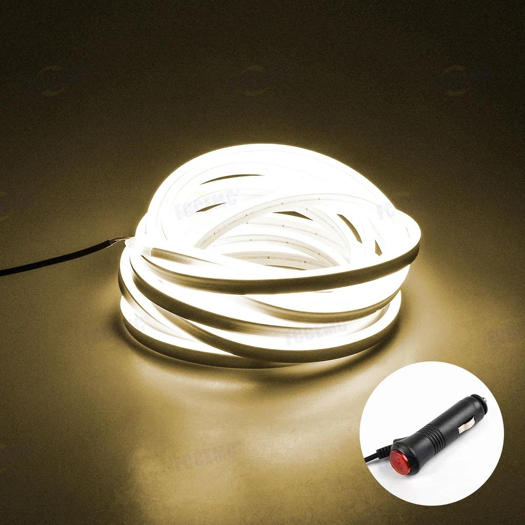 Modified LED Car Trunk Lighting Strip With Cigar Magnetic Induction 5 Meters Free-Cut Waterproof Soft Decorative Light Bar