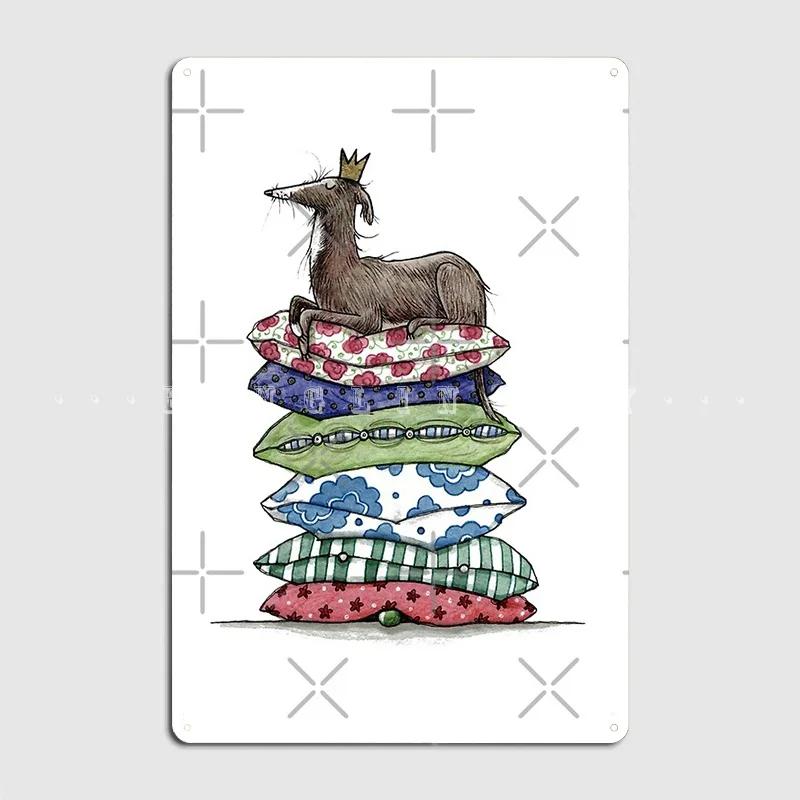 

Принцесса на горошине борзая Галго Уиппет итальянская борзая металлическая вывеска паб украшение для гаража Настенный декор жестяная вывеска плакат 20x30cm