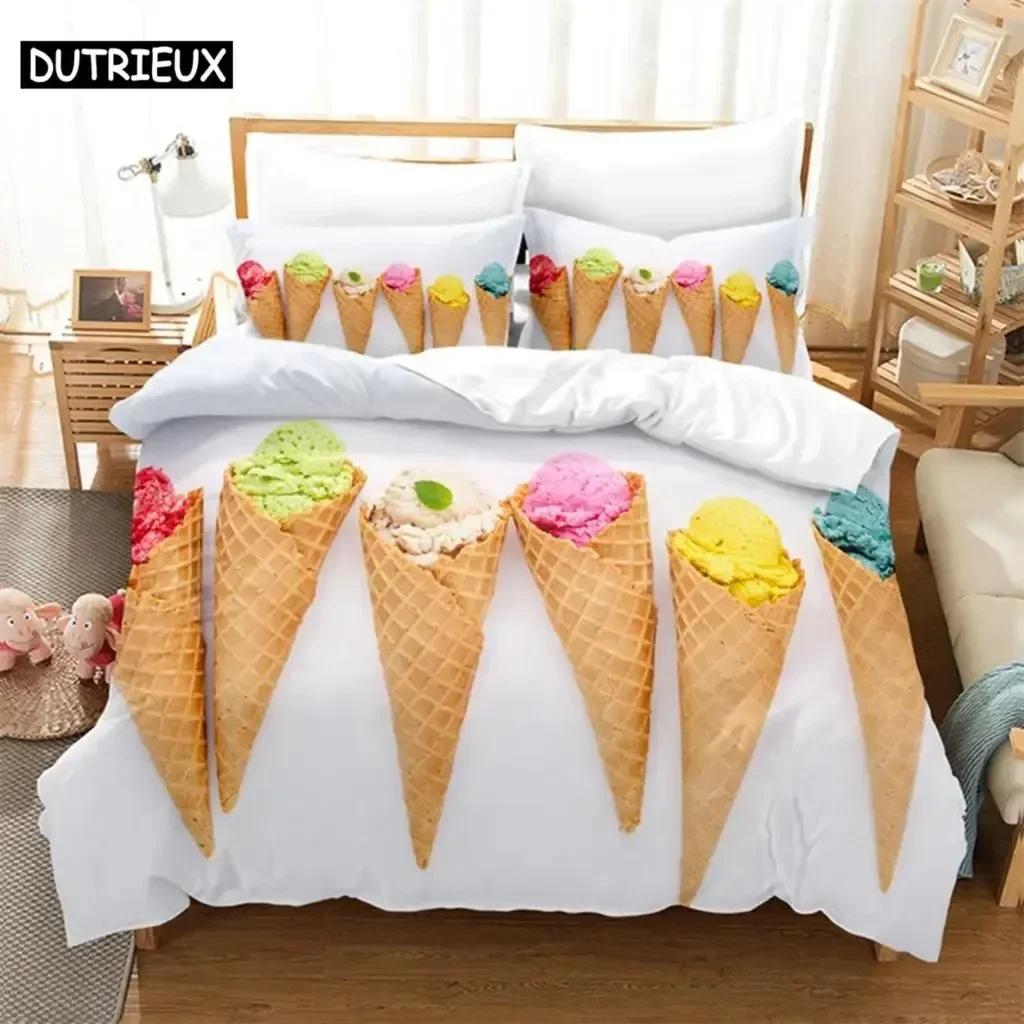 Luxury New 3D Print Summer Fruit Queen Bedding Set Duvet Cover Set Bedding Digital Printing Bed Linen King Size Duvet Cover Set