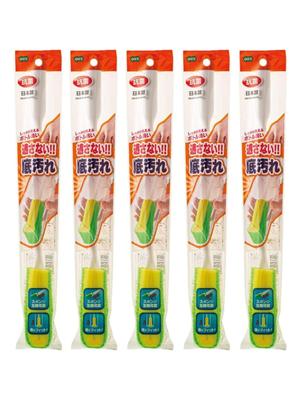 Ohe Bottle Cleaner Sponge 41cm Long Handle Replaceable Bottom Set of 5 Green Polypropylene Nylon Kitchen Cleaning Brush Made In Japan