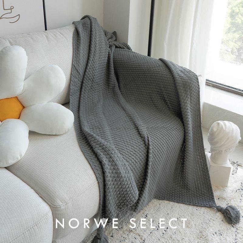 

Ins Style Nordic Office Nap Sofa Blanket Knitted Blanket For Bed Sofa Cover Blanket Plush Throw Bed Towel 70x100cm серый