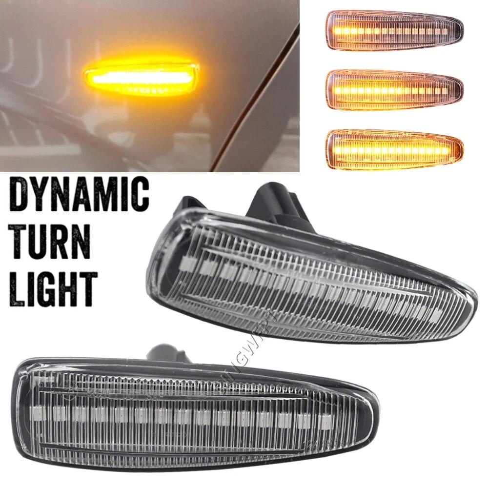 

BINGWFPT Янтарный светодиодный боковой габаритный фонарь с последовательным миганием для Mitsubishi Lancer Evo X Mirage Outlander Sport, замена боковых маркеров Dynamic Crystal