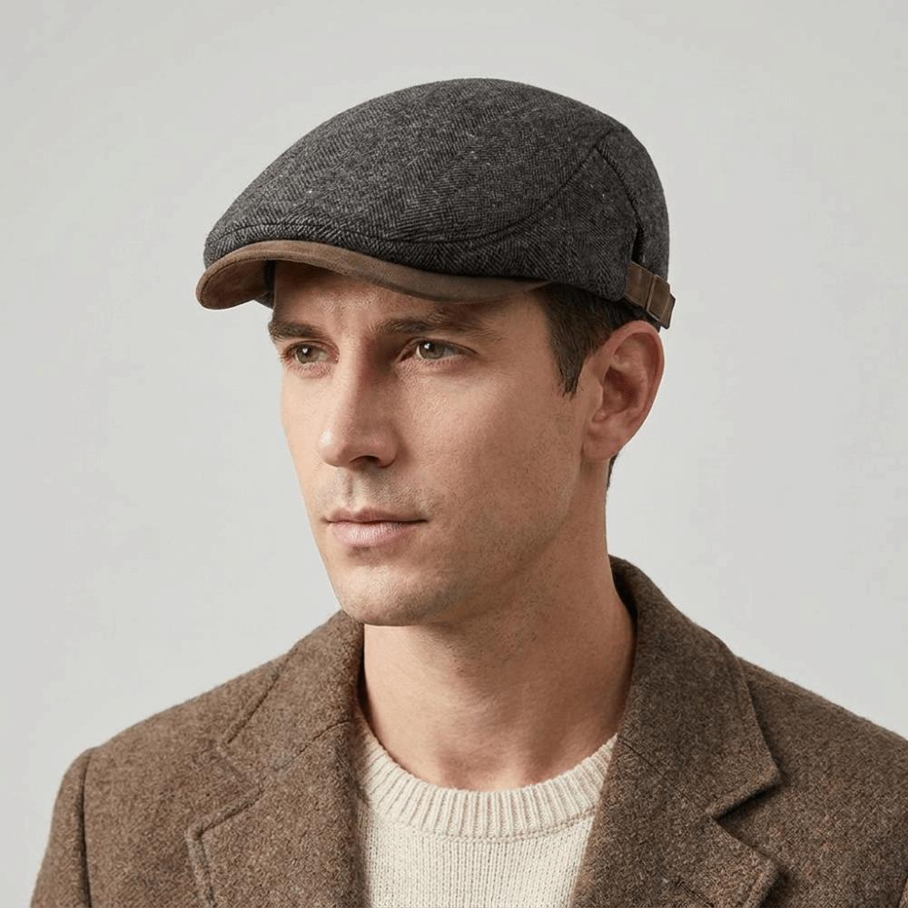 Plaid British Style Woolen Beret Cotton Painter Cap Fashion Newsboy Hat Outdoor