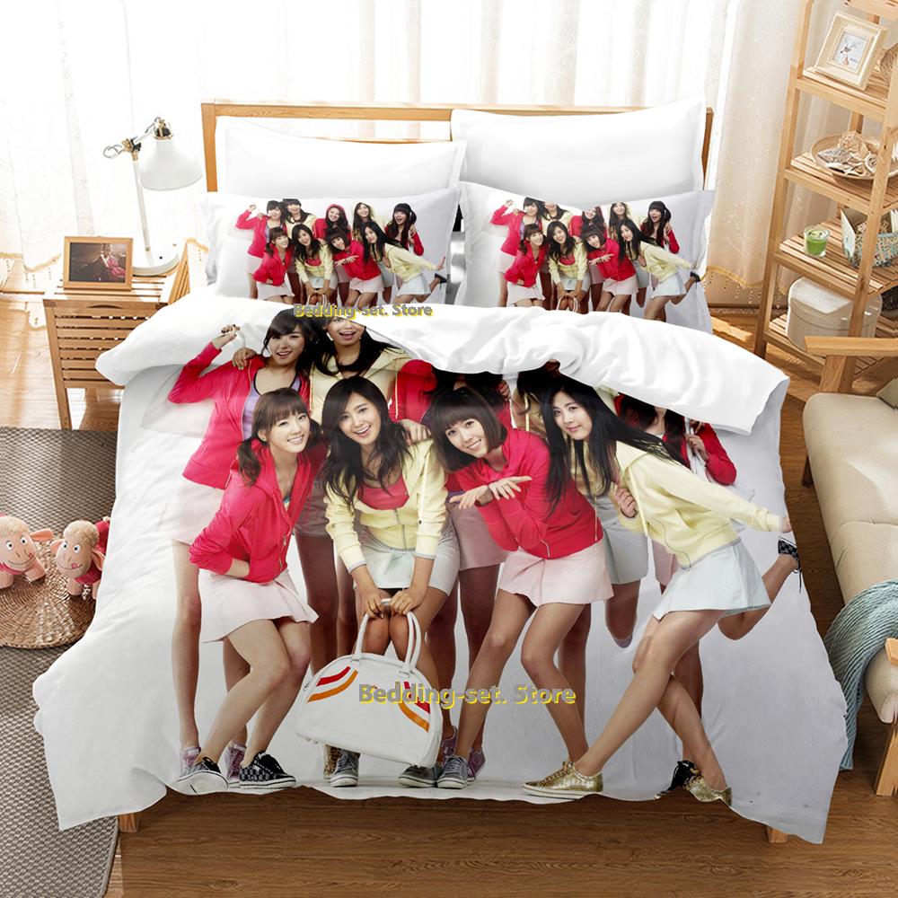 Comforter Kpop Girls Generation Bedding Set Single Twin Full Queen King Size Bed Set Adult Kid Bedroom Three-Piece Suits Kawaii Girls